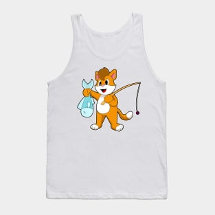 Cat Fisher Fish Fishing Tank Top